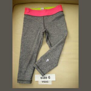 Ivivva Girl by Lululemon 🍋 crops/capri pants grey coral waistband size 6